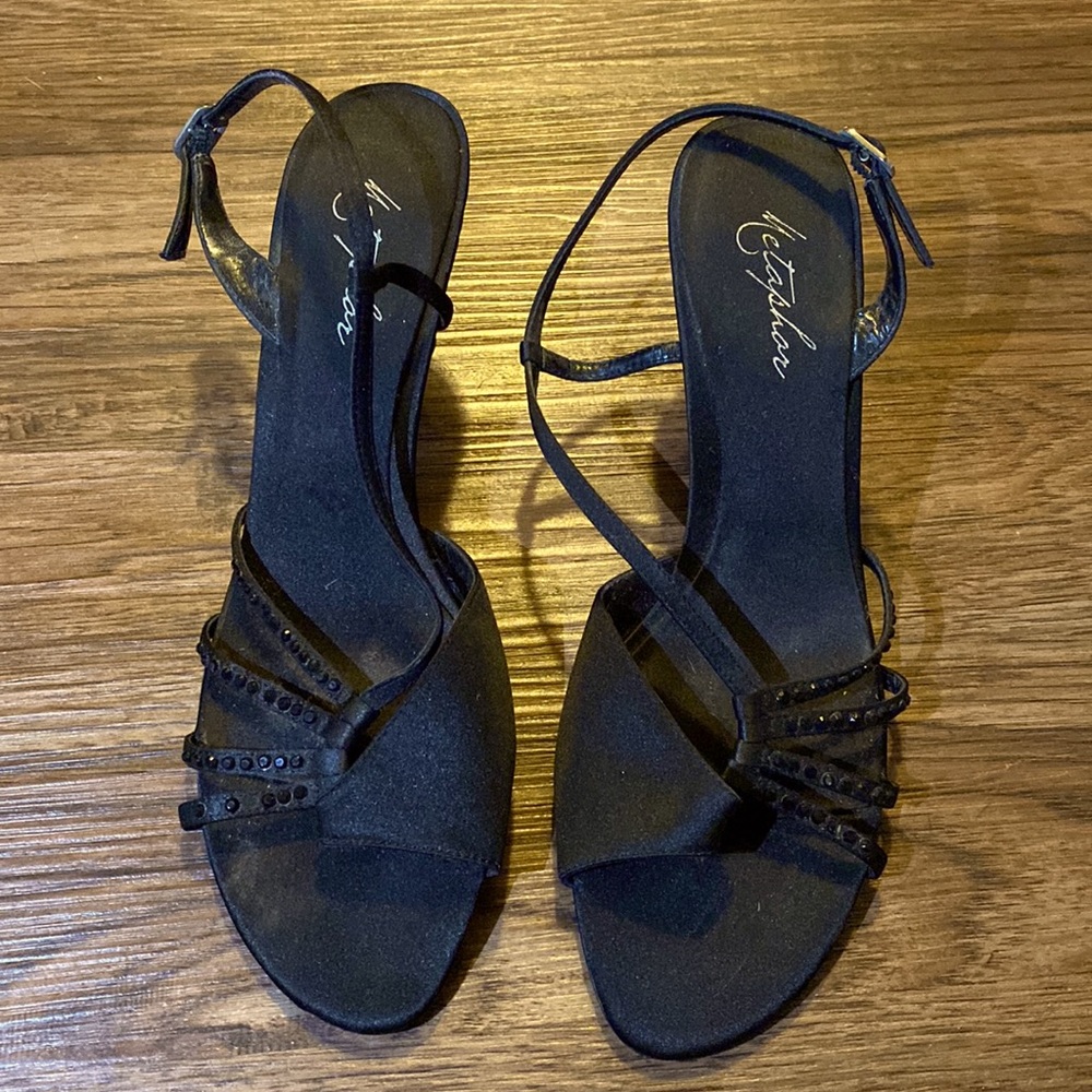 Metaphor black strapy heels, size 9.5